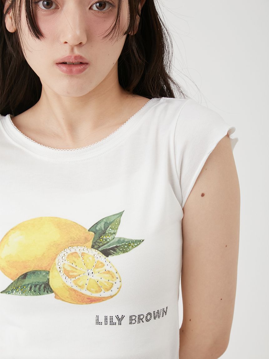 L.B CANDY STOCK]フルーツビジューTシャツ(Tシャツ・カットソー