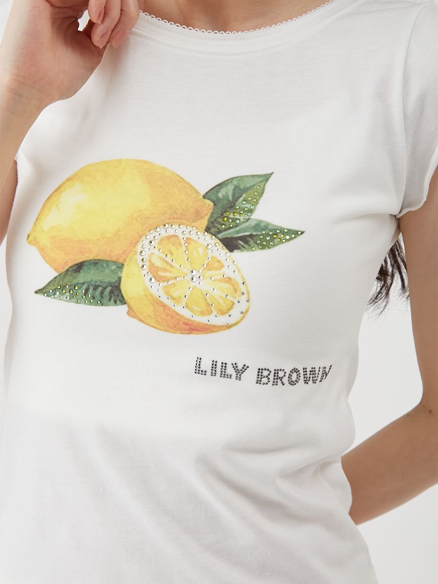 L.B CANDY STOCK]フルーツビジューTシャツ(Tシャツ・カットソー