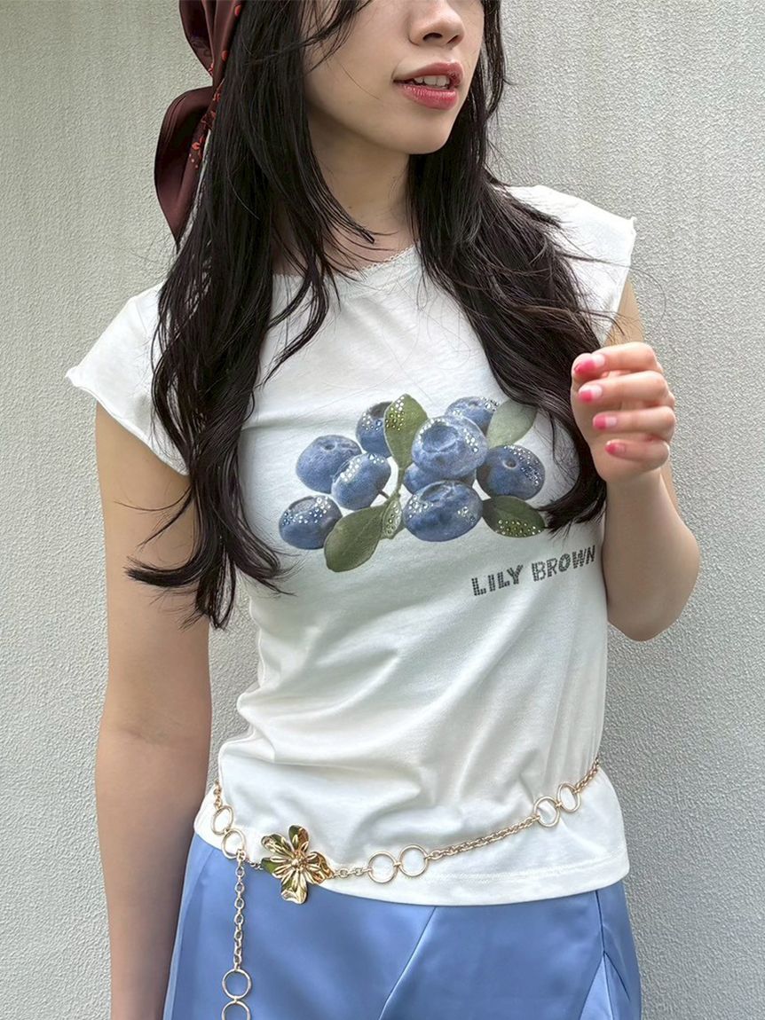 L.B CANDY STOCK]フルーツビジューTシャツ(Tシャツ・カットソー