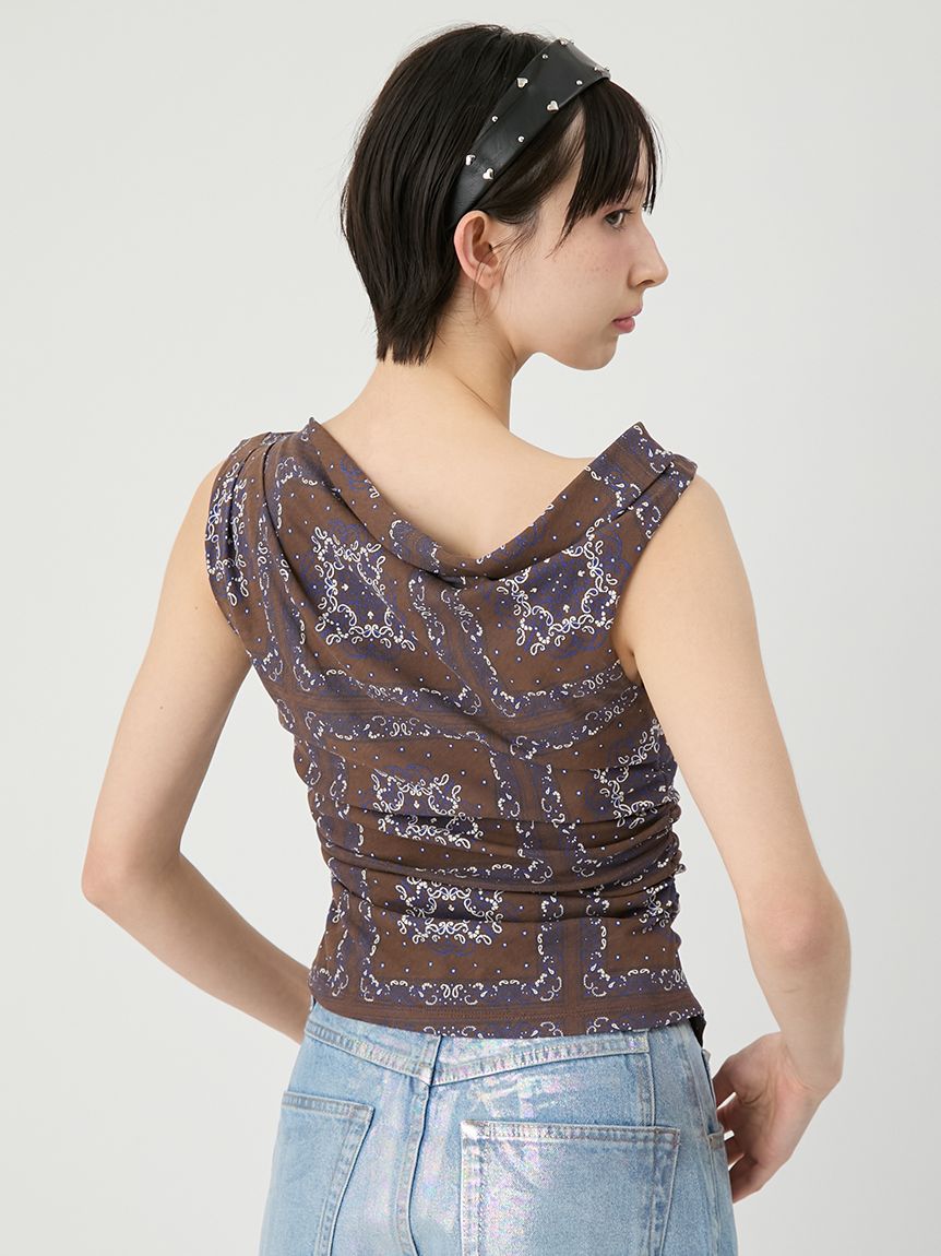 ドレープペイズリー柄マルチウェイトップス(Tシャツ・カットソー 