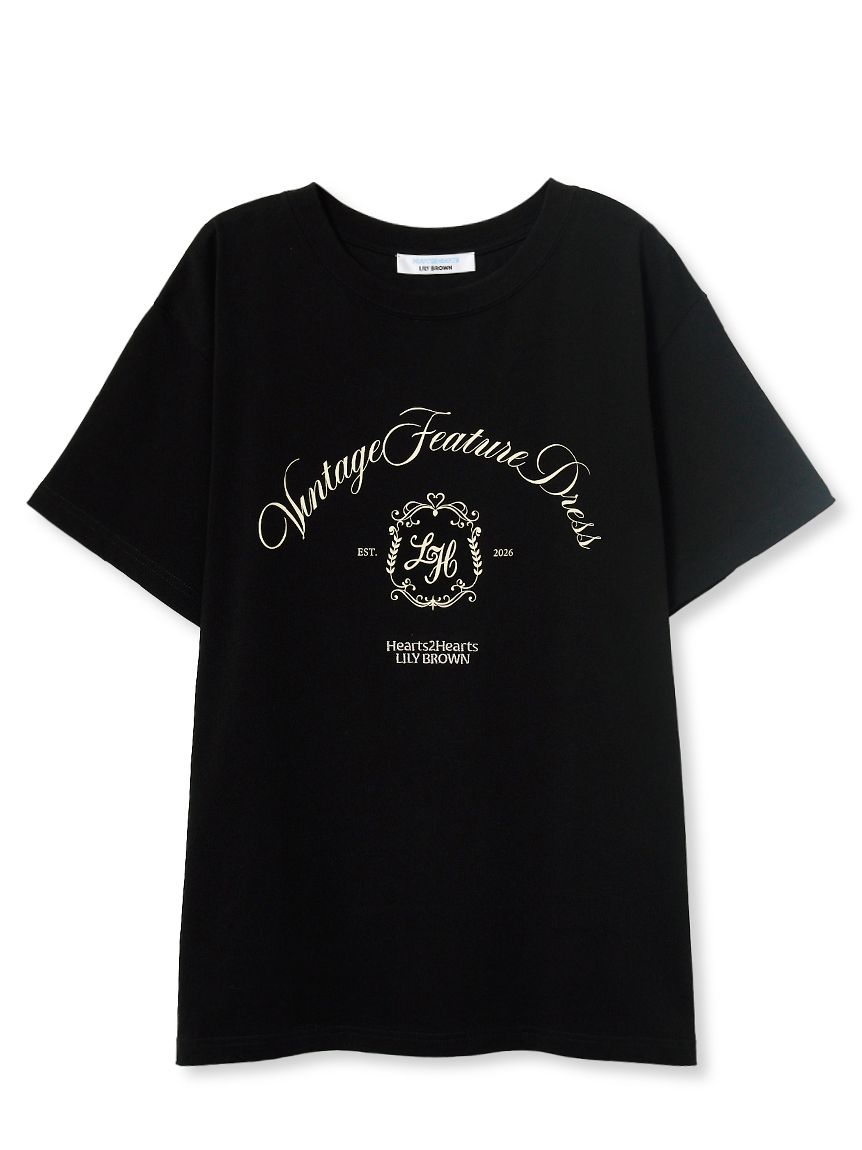 リトルトゥース ロゴプリント Tシャツ M 黒 未使用 LILY BROWN×Hearts2Hearts】エンブレムロゴTシャツ(Tシャツ