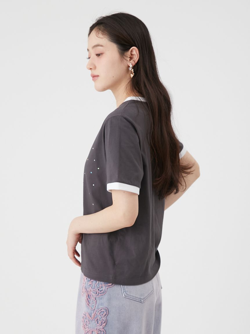 LILY BROWN×ANNA SUI】バタフライリンガーストーンTシャツ(Tシャツ