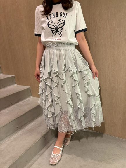 LILY BROWN×ANNA SUI】バタフライリンガーストーンTシャツ(Tシャツ