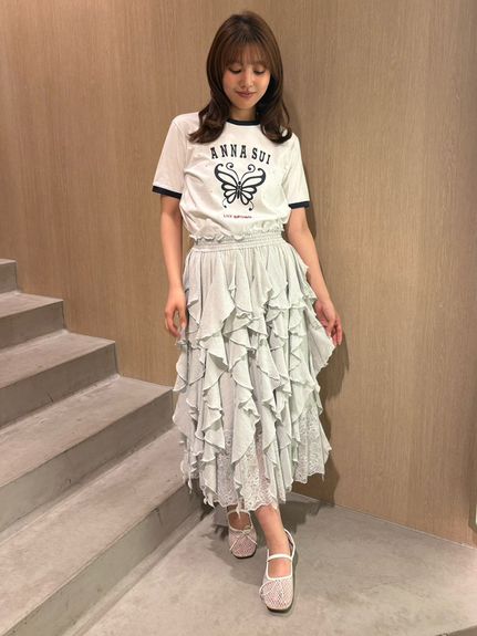 lily▼ページ LILY BROWN×ANNA SUI】バタフライリンガーストーンTシャツ(Tシャツ