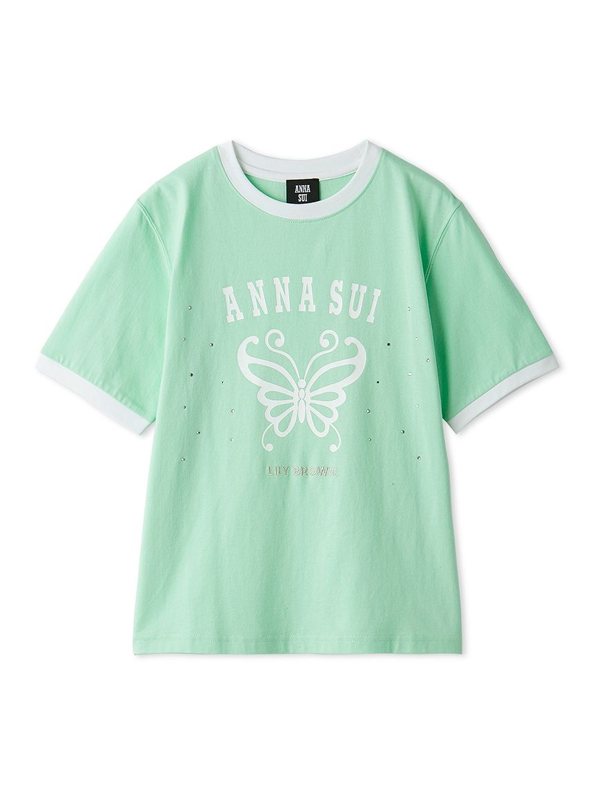 LILY BROWN×ANNA SUI】バタフライリンガーストーンTシャツ(Tシャツ