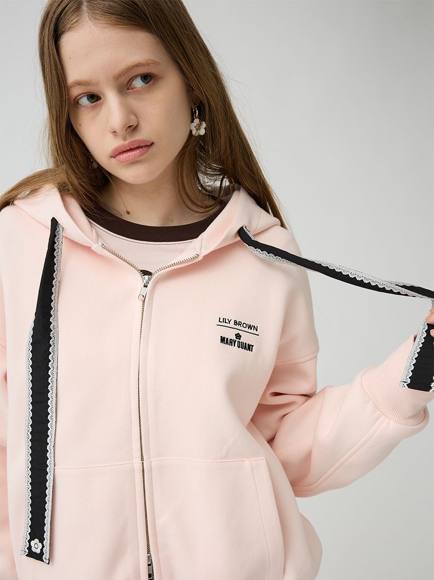 【3/25までの特価】LILY BROWN グレージップフーディー 24秋冬 LILY BROWN×MARY QUANT】ジップフーディー(ブルゾン)｜アウター｜LILY