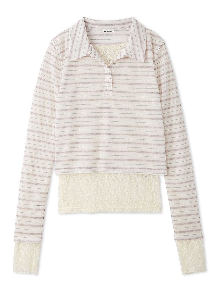 レイヤードポロカットトップス(Tシャツ・カットソー)｜TOPS｜LILY