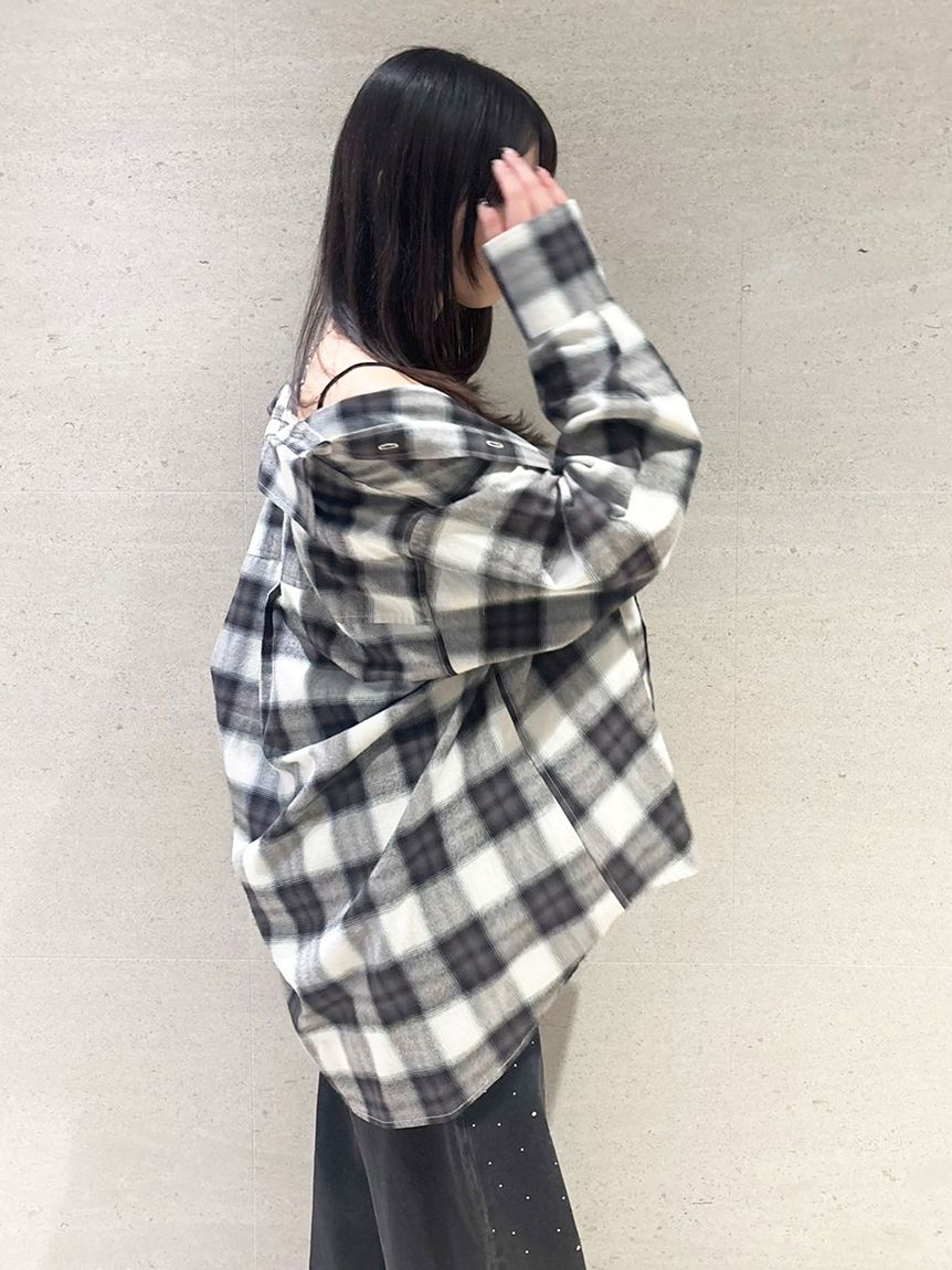 ボウタイ付きオーバーネルシャツ(シャツ・ブラウス)｜トップス