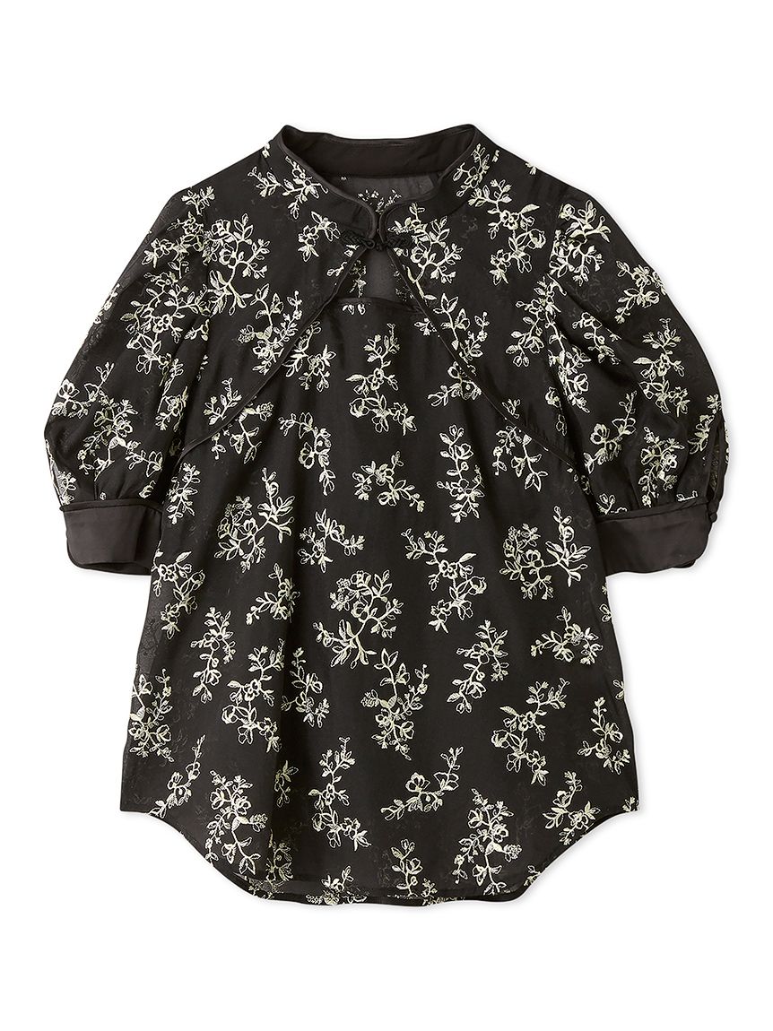リリーブラウン LILY BROWN エンブロイダリーチャイナトップス （BLK） エンブロイダリーチャイナトップス(シャツ・ブラウス)｜トップス