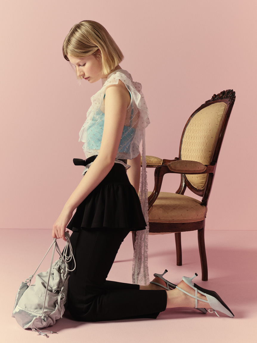 LILY BROWN ボウタイビジューブラウス LILY BROWN ブラウス シャツ 「L.B CANDY STOCK」ボウタイ