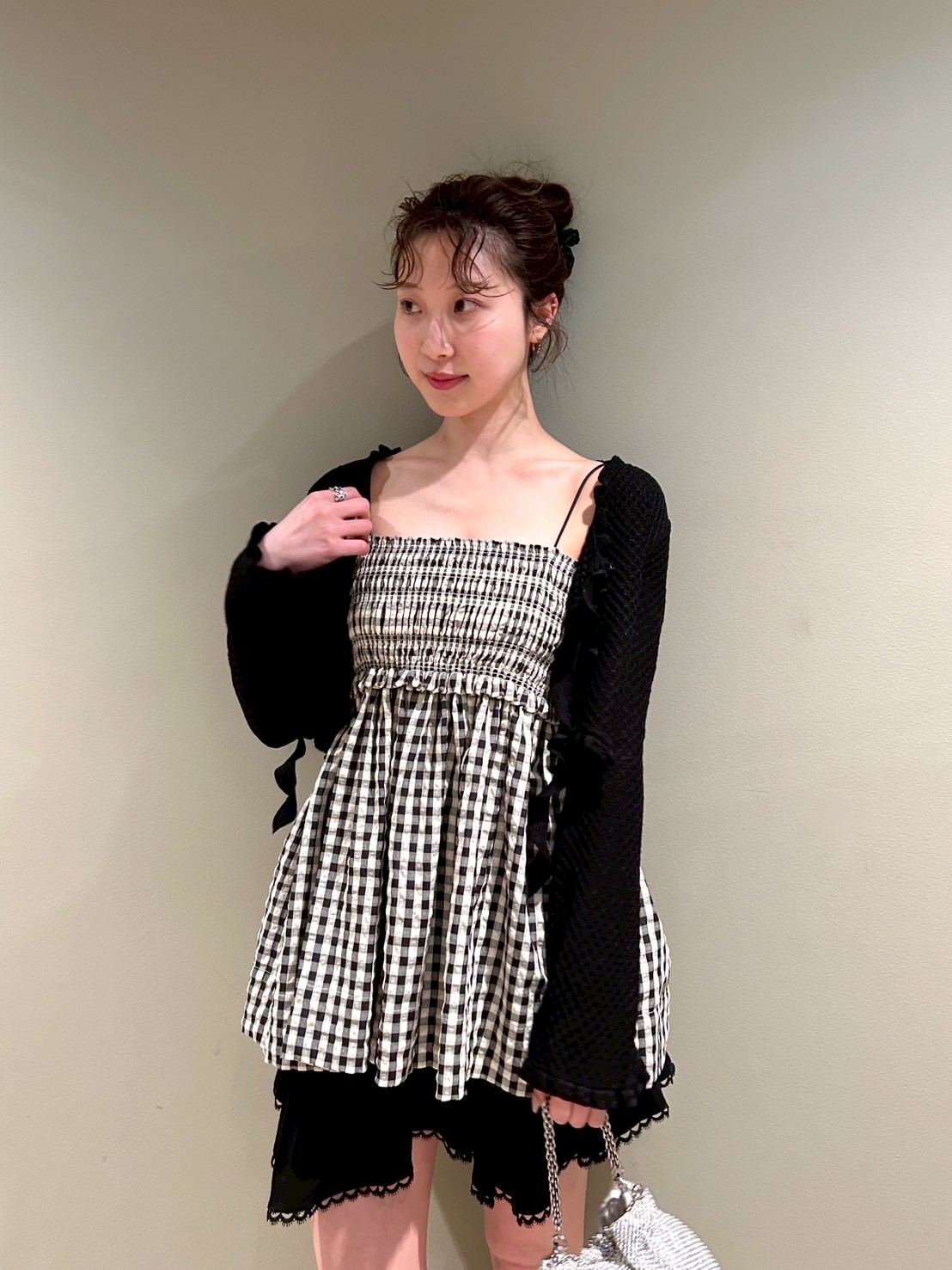 リリーブラウン LILY BROWN シャーリングリボンクロップド