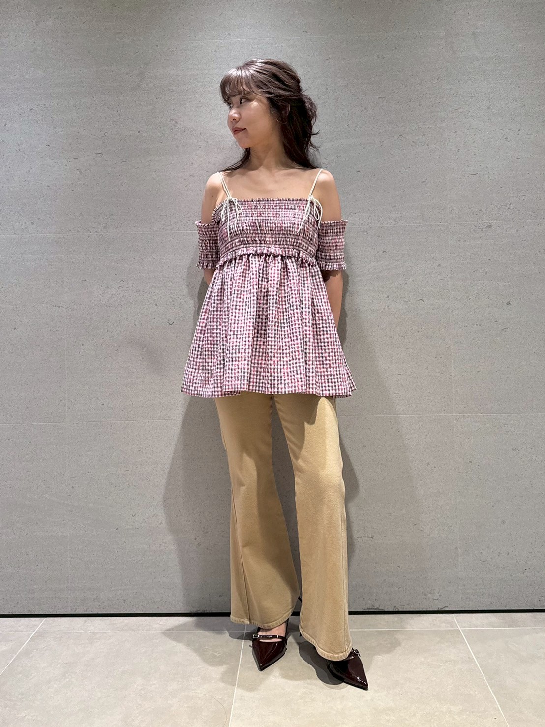 Lily Brown - RI様❇専用☆ 3wayシャーリングペプラムトップス(Tシャツ・カットソー