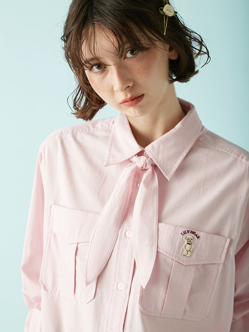Lily Bearスカーフ付きオーバーシャツ(Tシャツ・シャツ