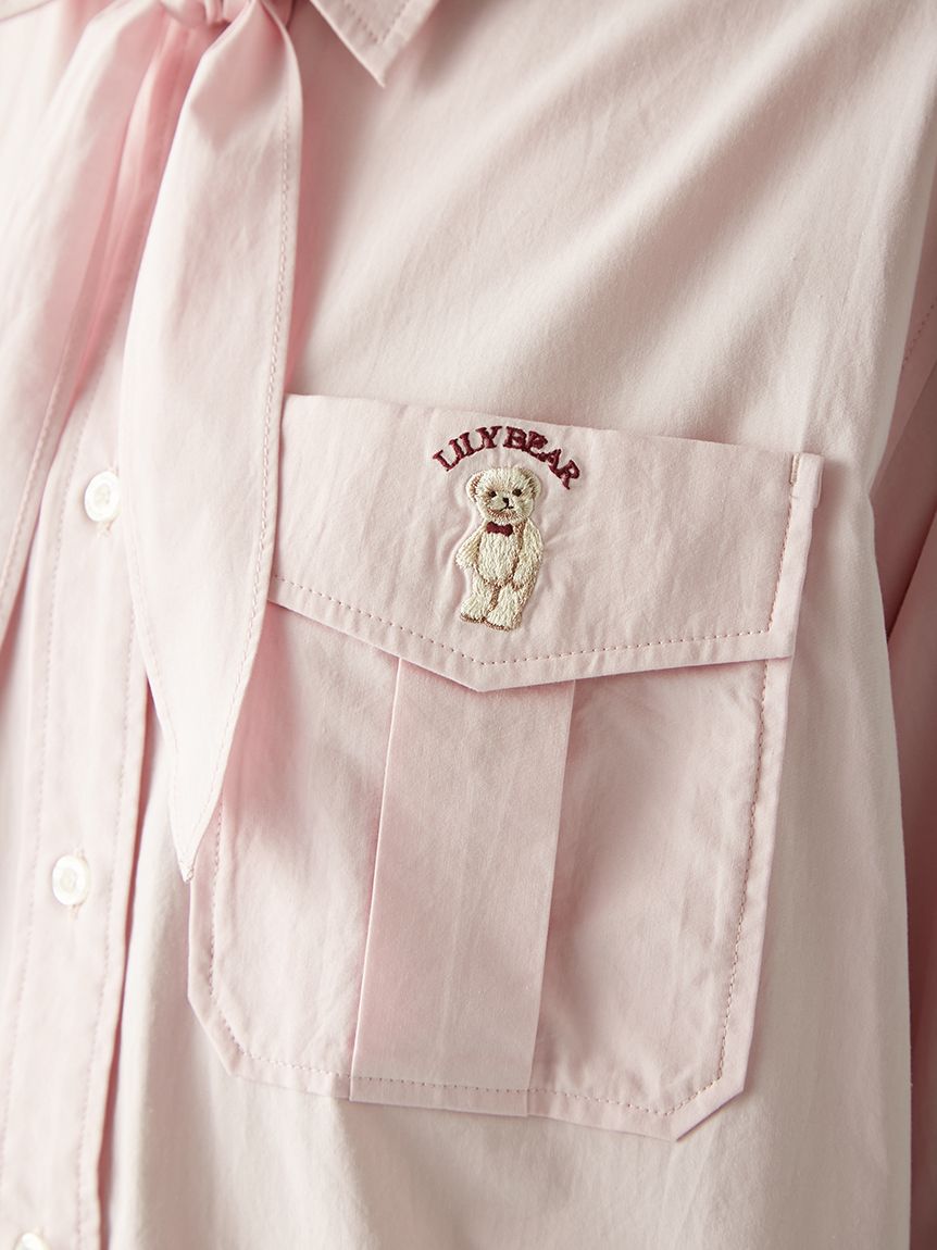 Lily Bearスカーフ付きオーバーシャツ(Tシャツ・シャツ)｜トップス