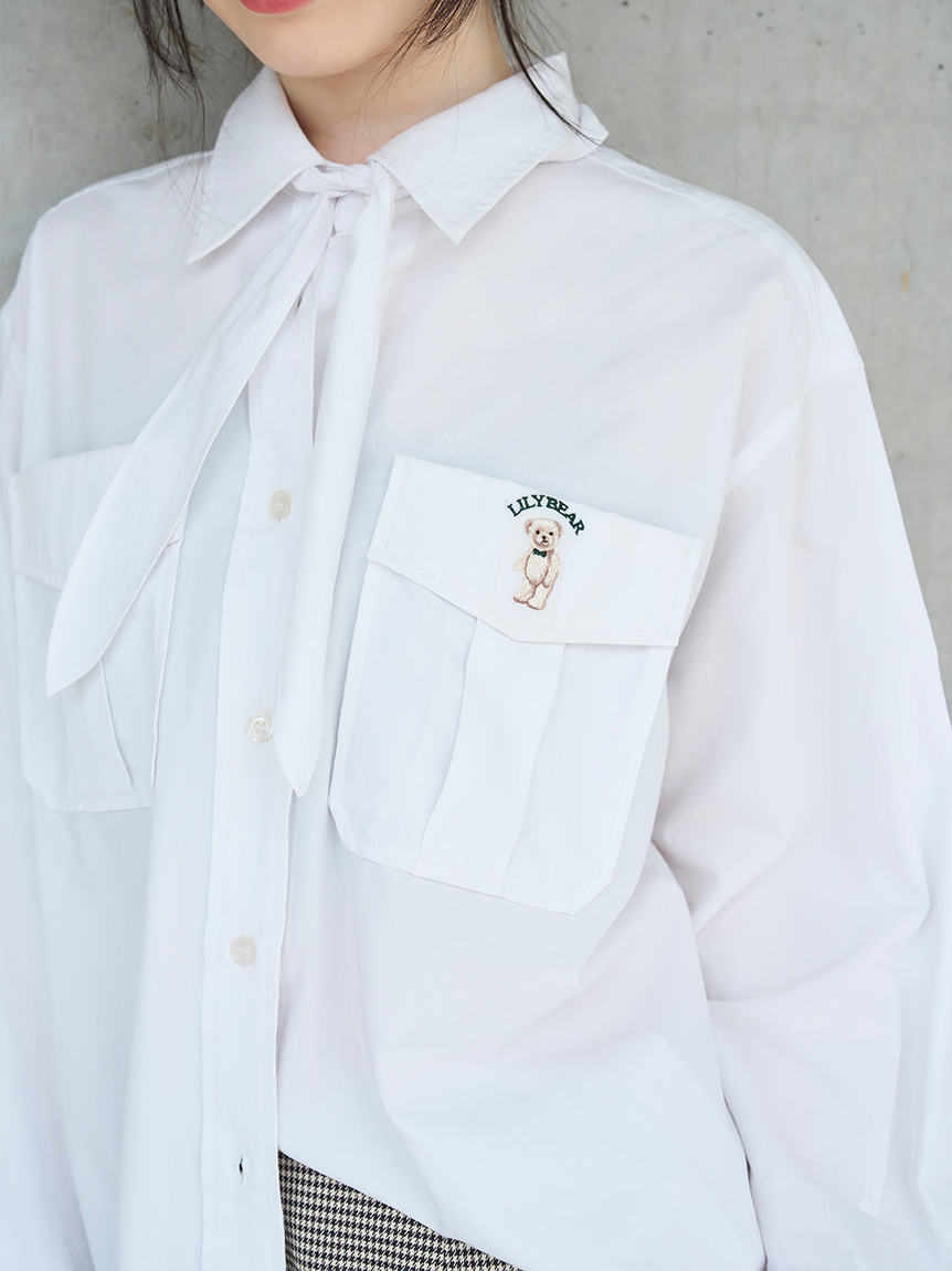 Lily Bearスカーフ付きオーバーシャツ(Tシャツ・シャツ