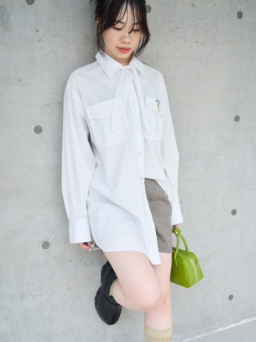 Lily Bearスカーフ付きオーバーシャツ(Tシャツ・シャツ