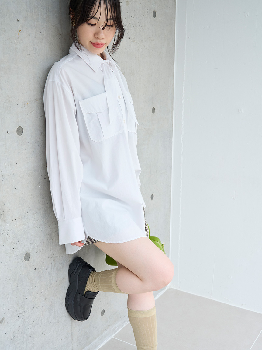 Lily Bearスカーフ付きオーバーシャツ(Tシャツ・シャツ