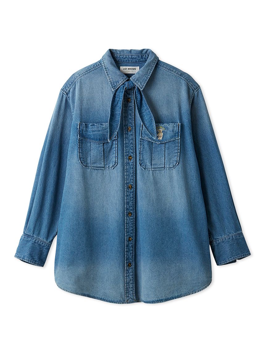 Lily Bearスカーフ付きオーバーシャツ(Tシャツ・シャツ)｜トップス