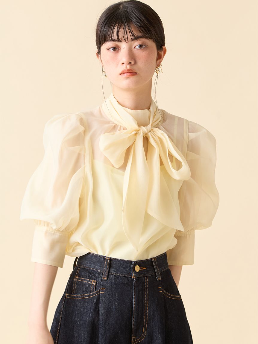 オーガンザボウタイブラウス(シャツ・ブラウス)｜トップス｜LILY BROWN