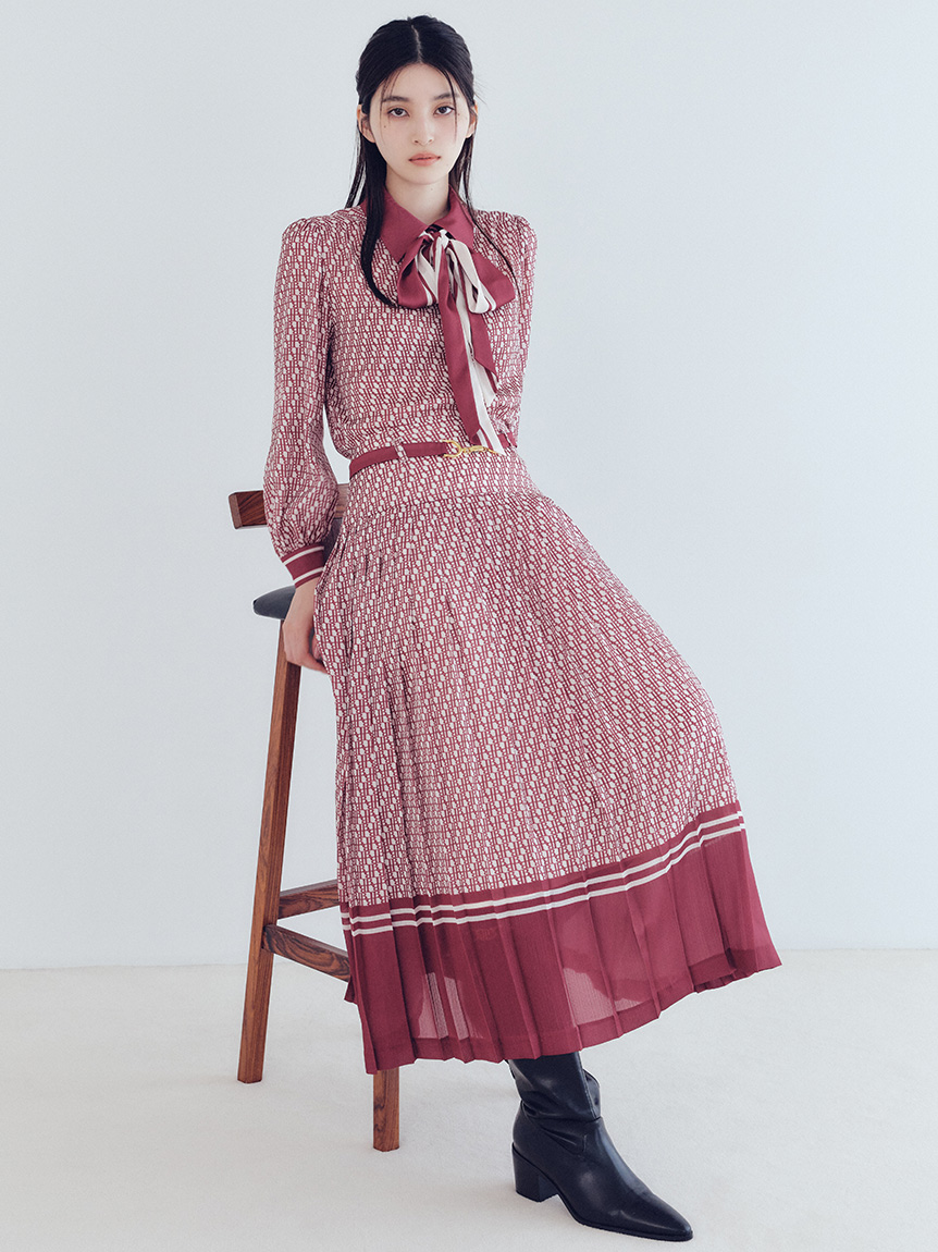 クラシカルパターンボウタイブラウス(シャツ・ブラウス)｜トップス