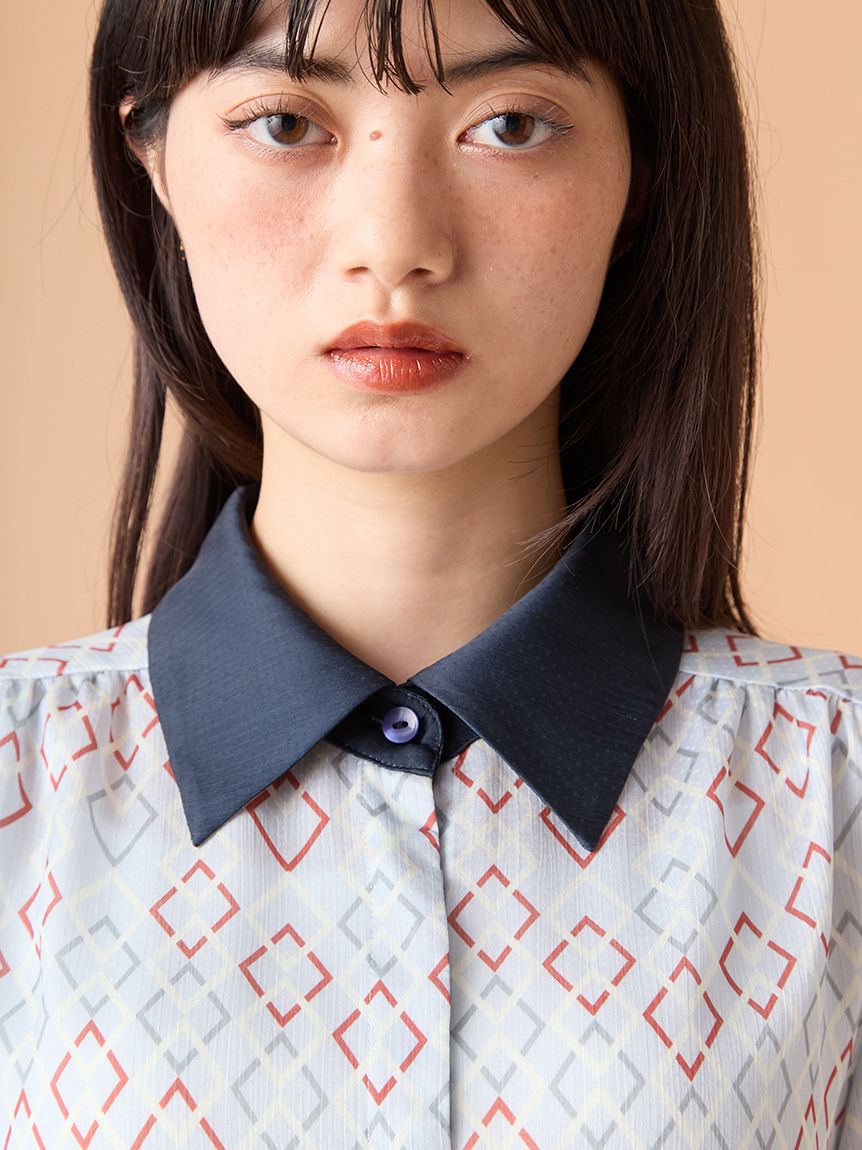 クラシカルパターンボウタイブラウス(シャツ・ブラウス)｜トップス