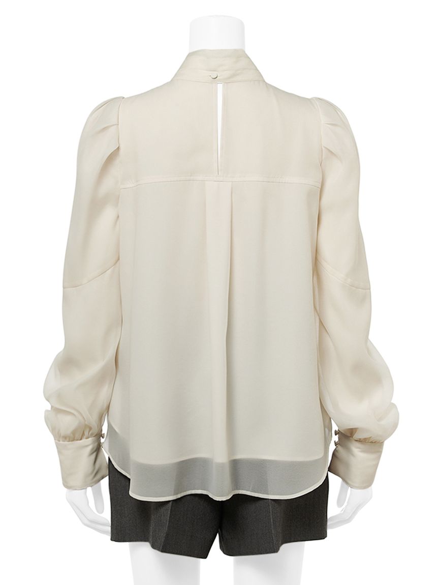 Lilybrownリボン付きボウタイブラウス Lily Brown - リリーブラウン Lilybrown 刺繍ボウタイブラウス ブルー