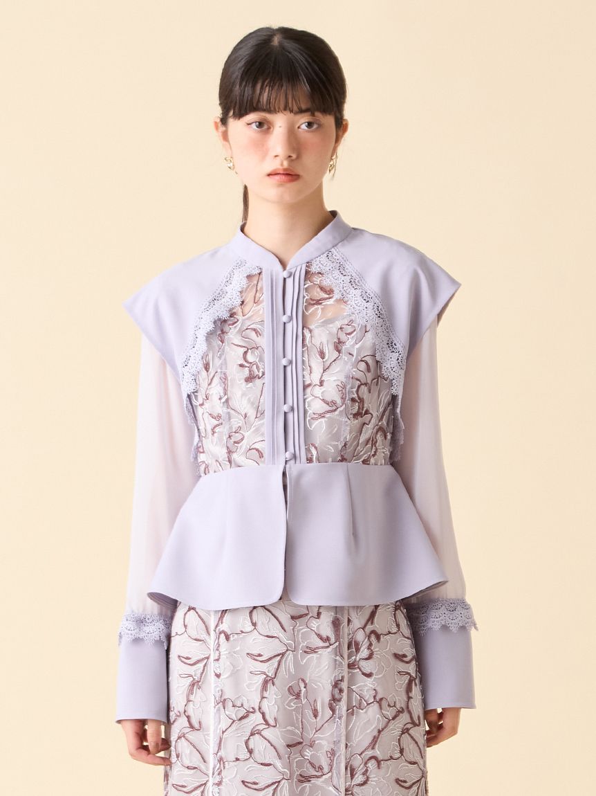 エンブロイダリースイッチングブラウス(シャツ・ブラウス)｜トップス