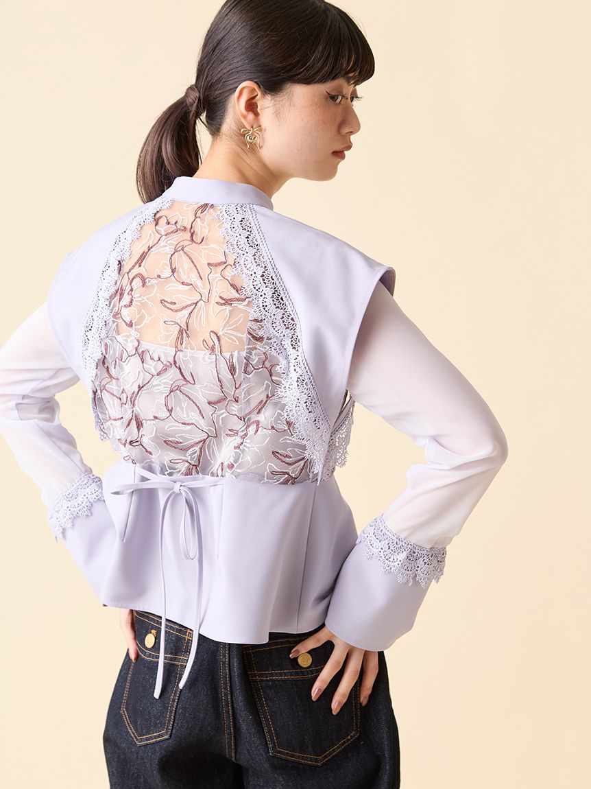 エンブロイダリースイッチングブラウス(シャツ・ブラウス