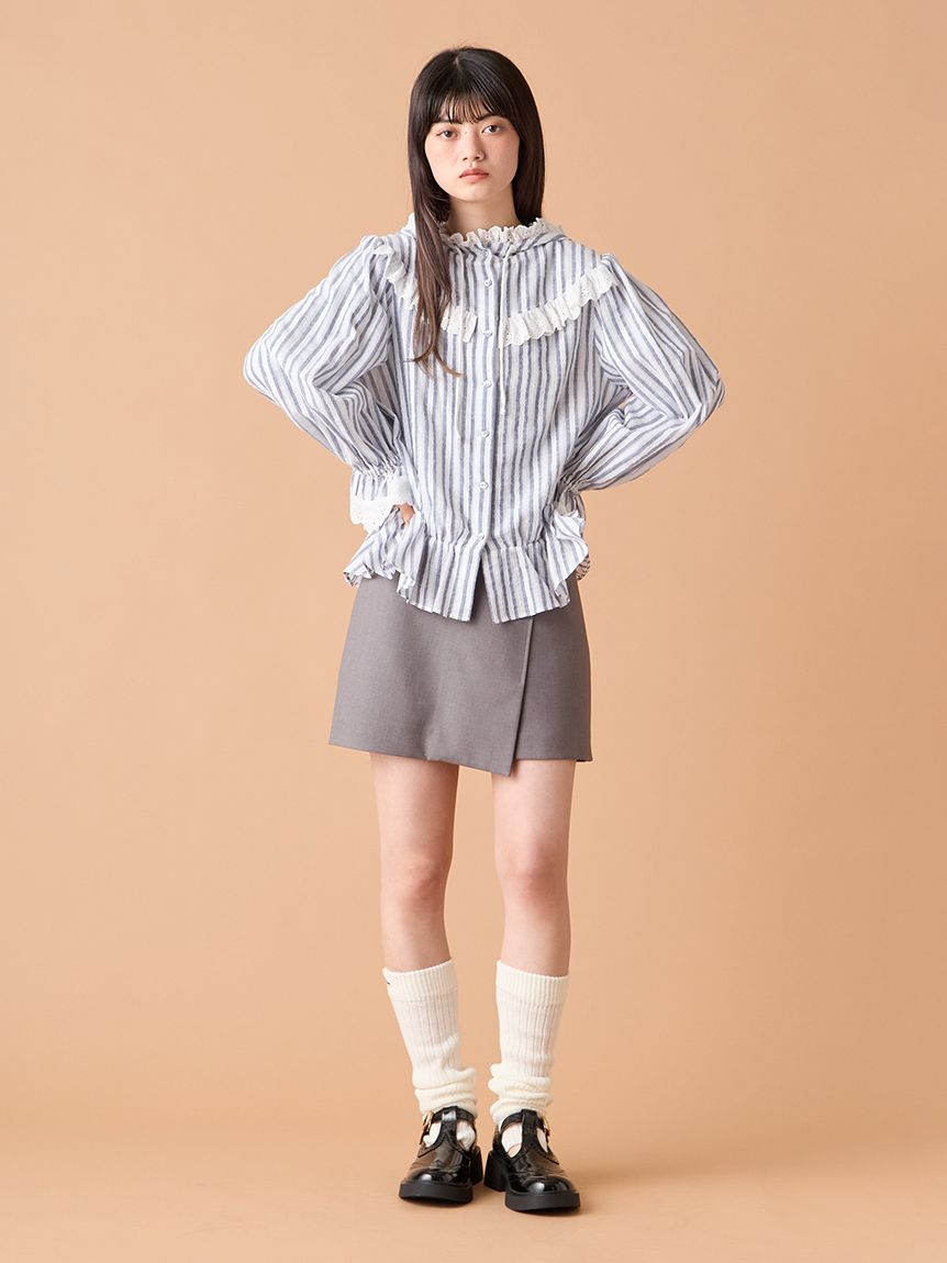 完売　新品LILY BROWN フーディーブラウス フーディーコットンレースブラウス(シャツ・ブラウス)｜トップス