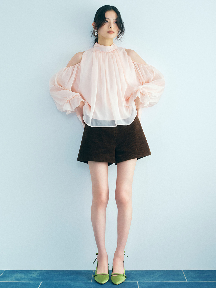 WEB限定カラー】ドレープボウタイシフォンブラウス(シャツ