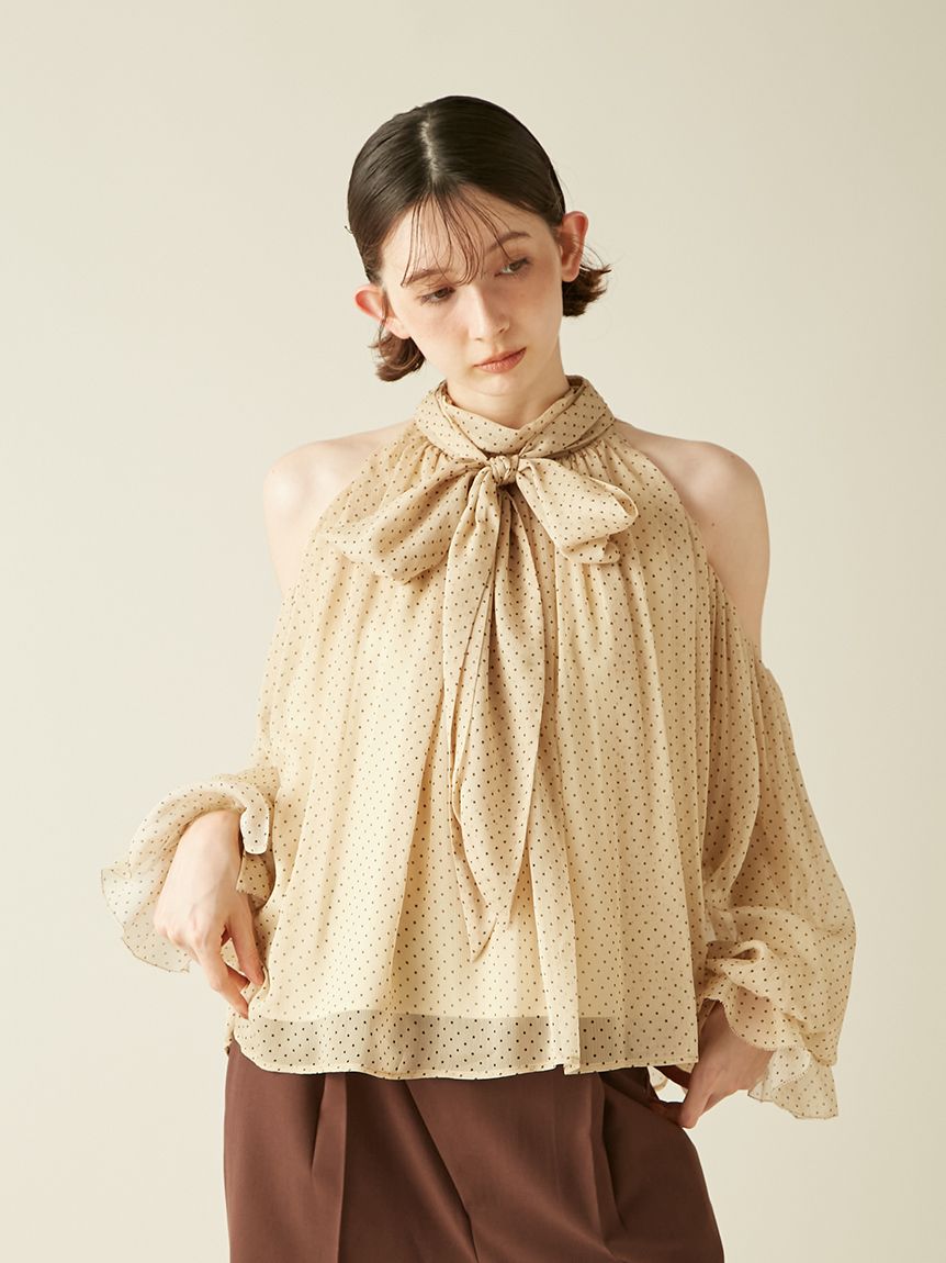 WEB限定カラー】ドレープボウタイシフォンブラウス(シャツ・ブラウス