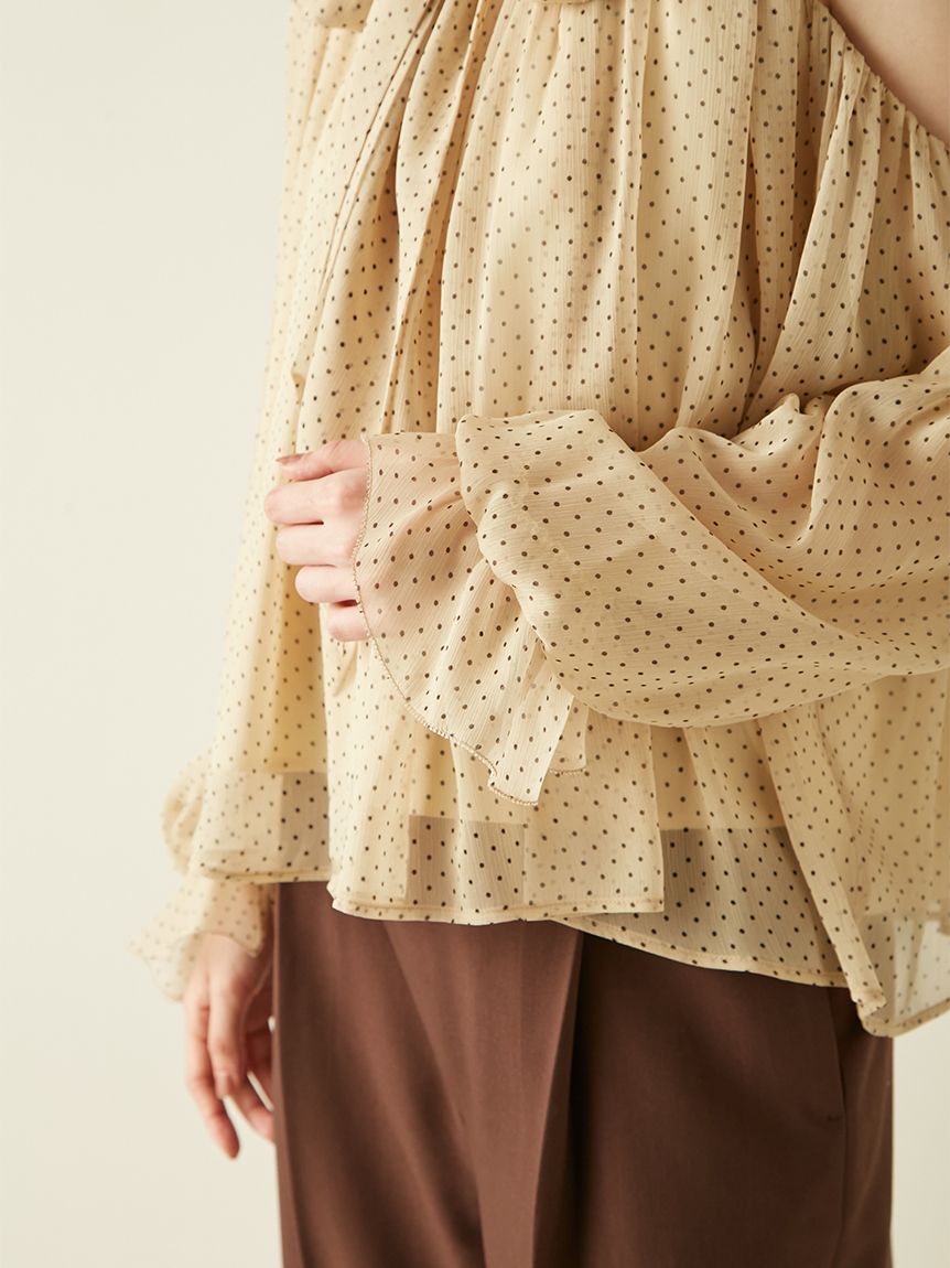 Lily Brown / リリーブラウン ドレープボウタイブラウス  25秋冬予約 LWFB254224 入荷予定 : 8月下旬〜 (10%OFF&PT5倍) WEB限定カラー】ドレープボウタイシフォンブラウス(シャツ