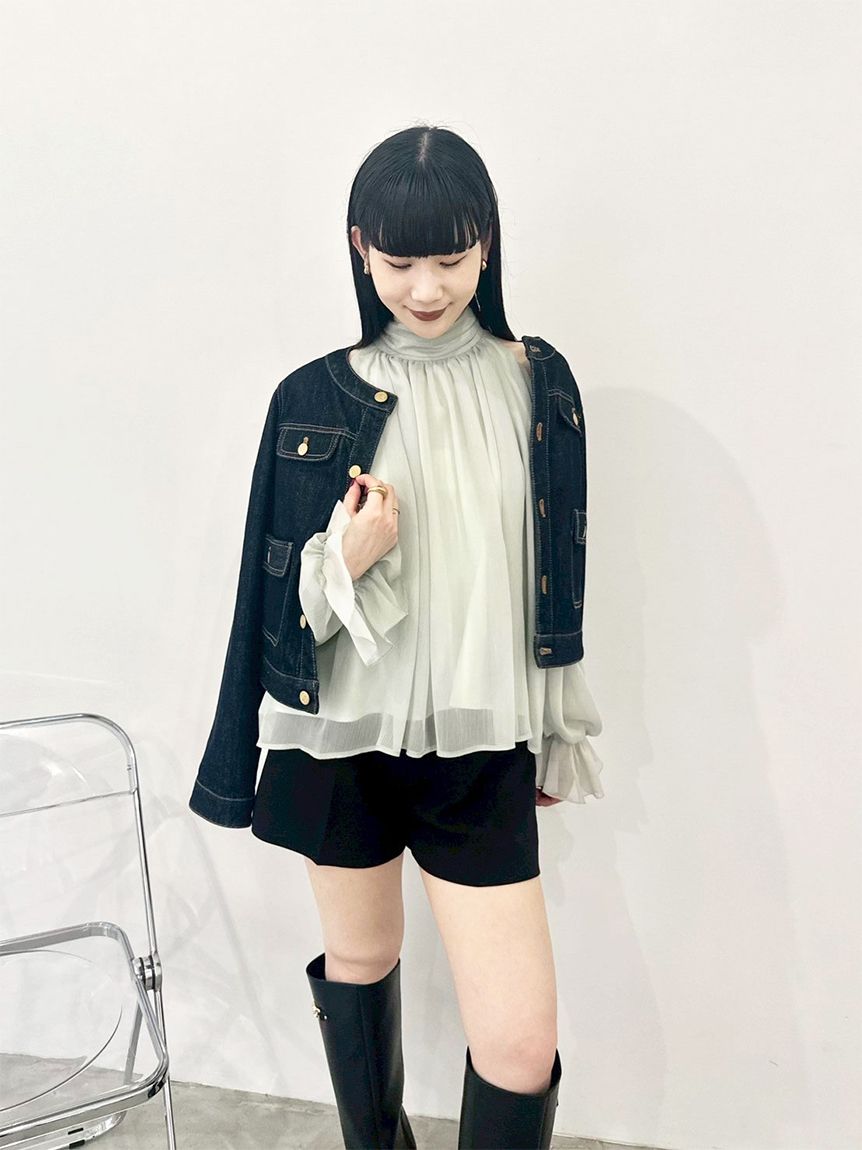 Lily brown ドレープボウタイシフォンブラウス WEB限定カラー】ドレープボウタイシフォンブラウス | リリー