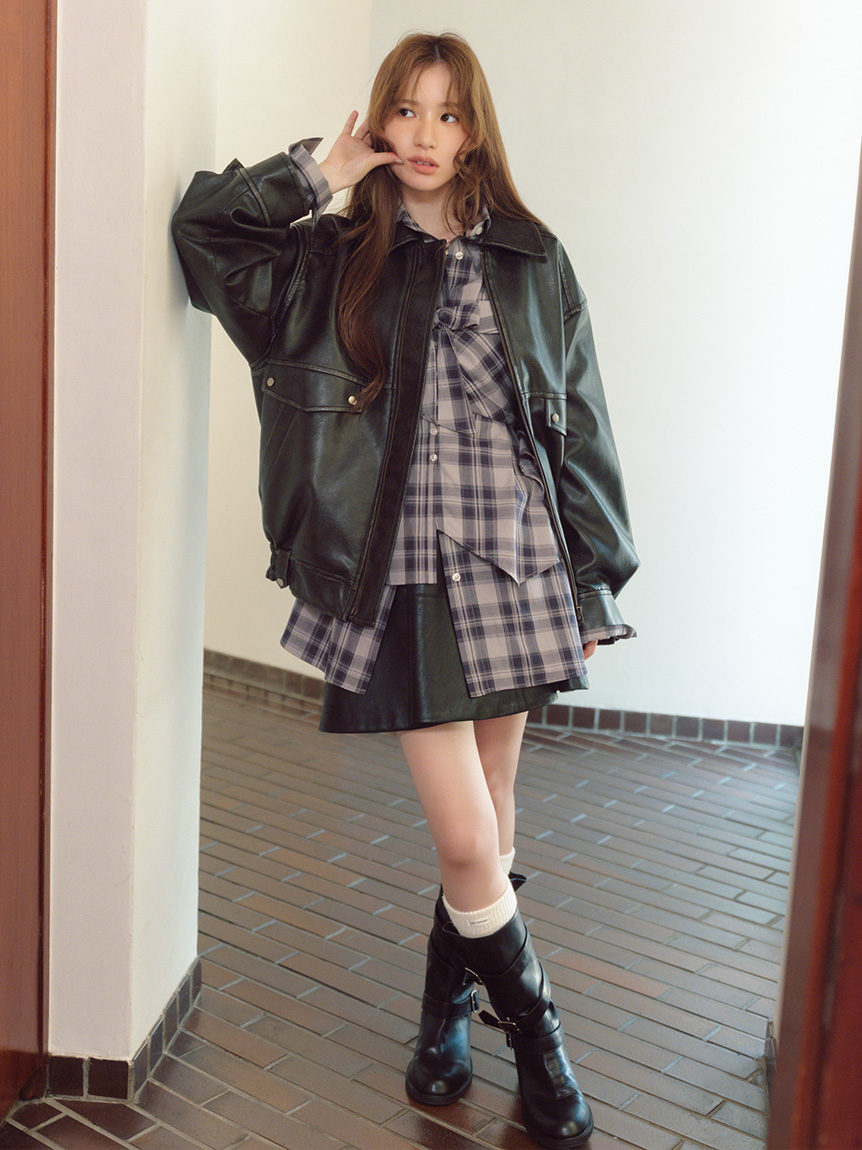 Lily Bearチェックオーバーシャツ(シャツ・ブラウス)｜トップス｜LILY