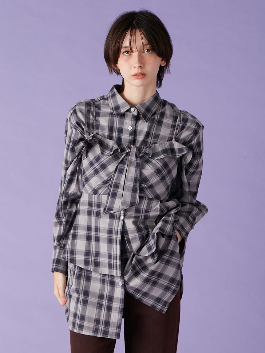 Lily Bearチェックオーバーシャツ(シャツ・ブラウス)｜トップス｜LILY