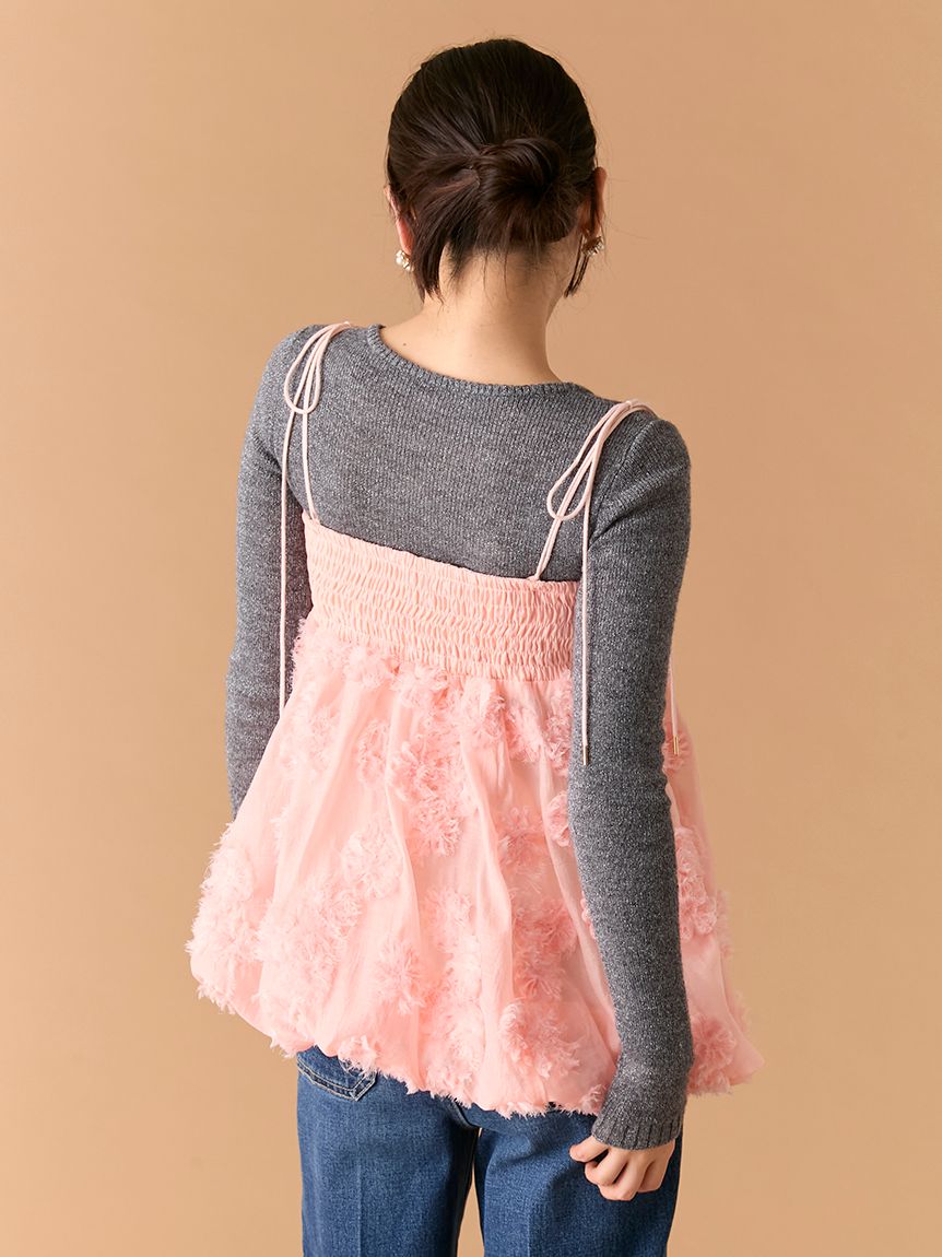 フリンジフラワーマルチウェイチュニック(ミニワンピース)｜ワンピース