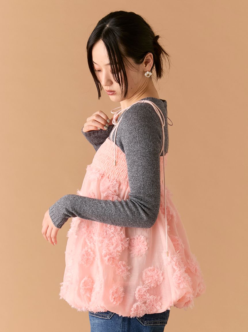 フリンジフラワーマルチウェイチュニック(ミニワンピース)｜ワンピース