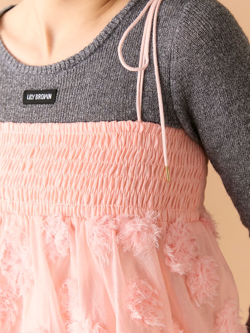 フリンジフラワーマルチウェイチュニック(ミニワンピース)｜ワンピース