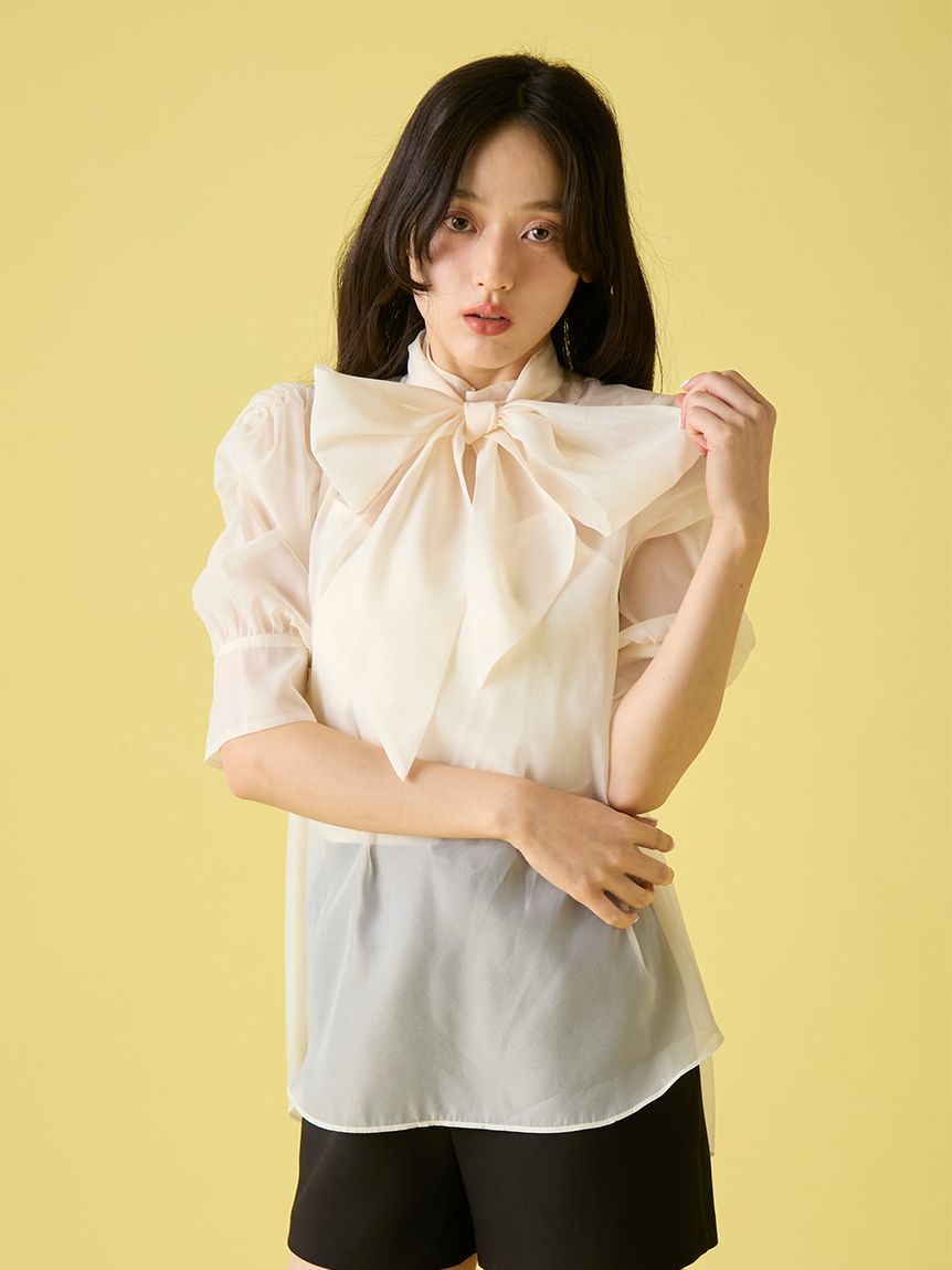 オーガンザボウタイブラウス(シャツ・ブラウス)｜トップス｜LILY BROWN