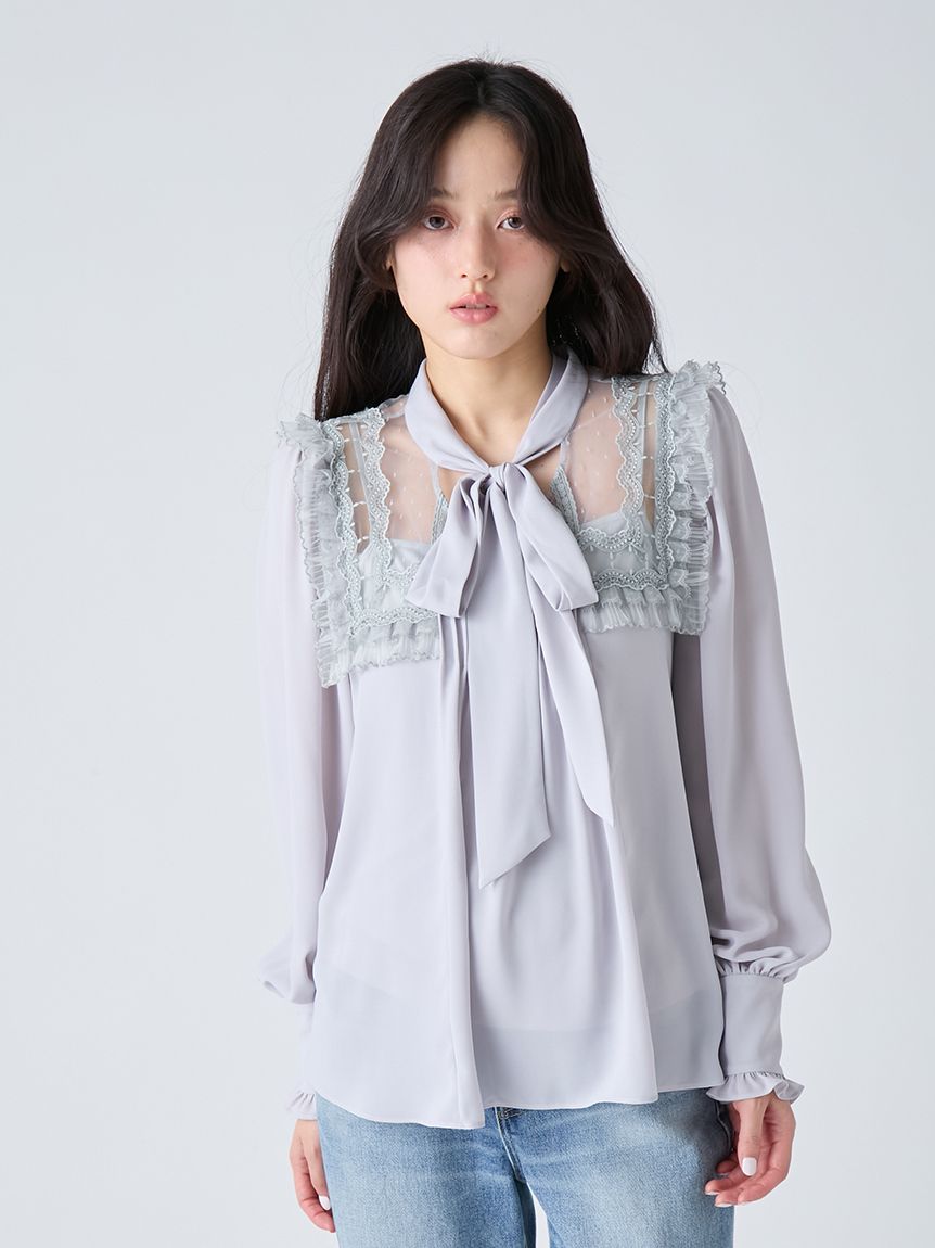 ヴィンテージライクボウタイブラウス(シャツ・ブラウス)｜トップス