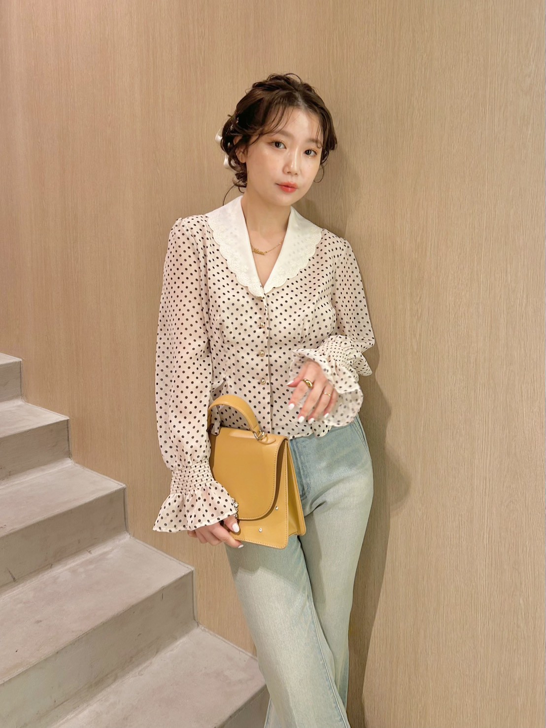 クラシックプリントカラーブラウス(セットアップアイテム)｜LILY BROWN