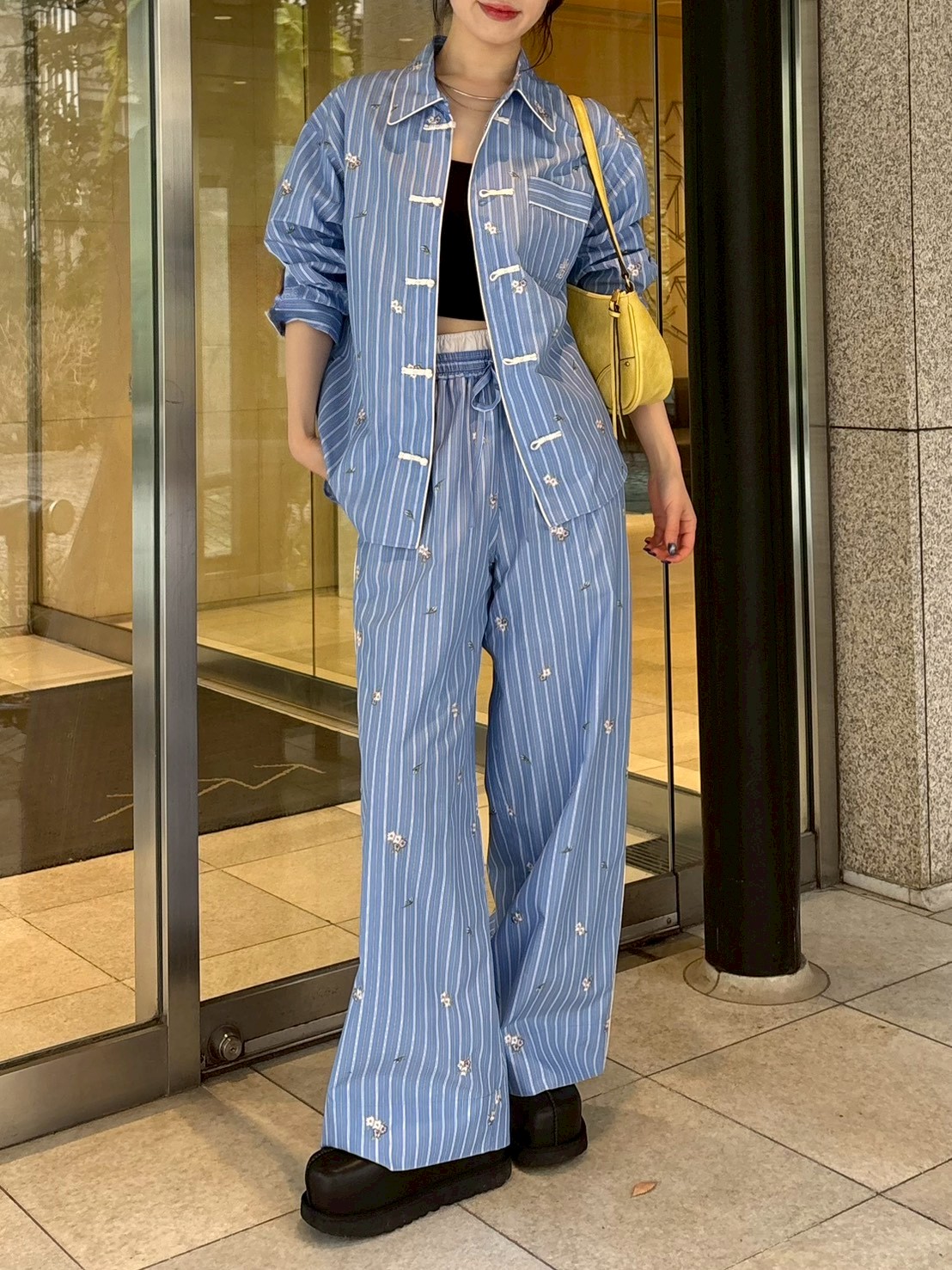 【美品】KEITA　MARUYAMA▼ブルー×白▼チャイナリネンシャツ▼サイズ1 LILY BROWN（リリーブラウン） 新作10%OFF トップス 26春夏 【LILY