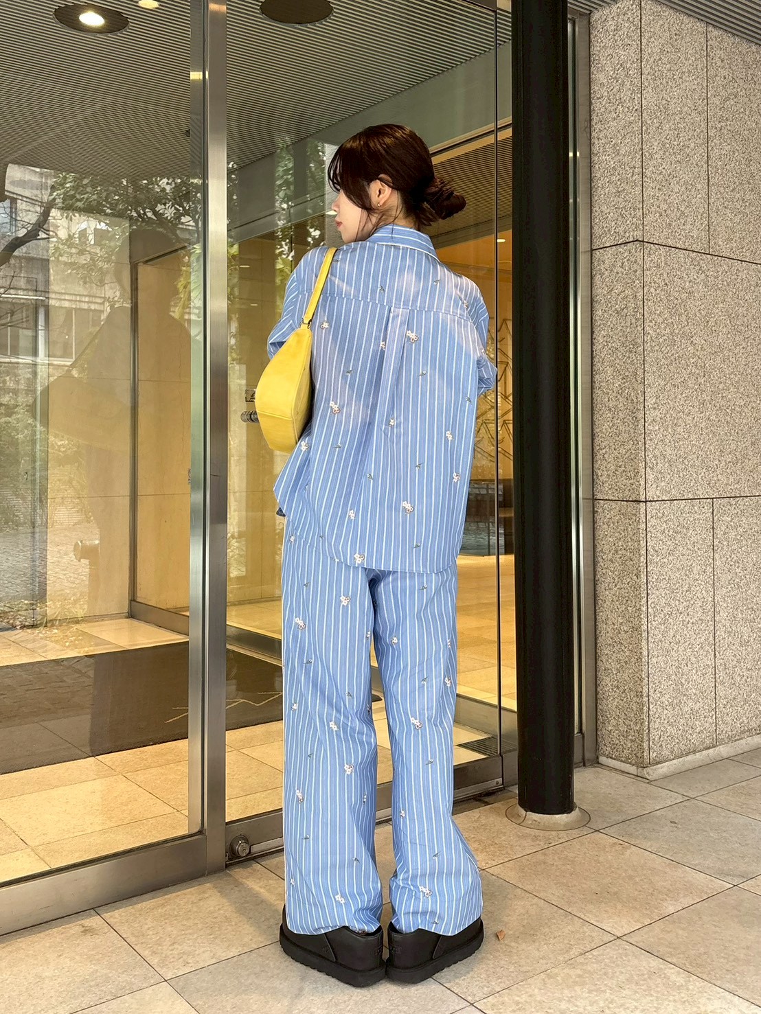 【美品】KEITA　MARUYAMA▼ブルー×白▼チャイナリネンシャツ▼サイズ1 LILY BROWN×KEITA MARUYAMA】チャイナスリーピングシャツ(シャツ