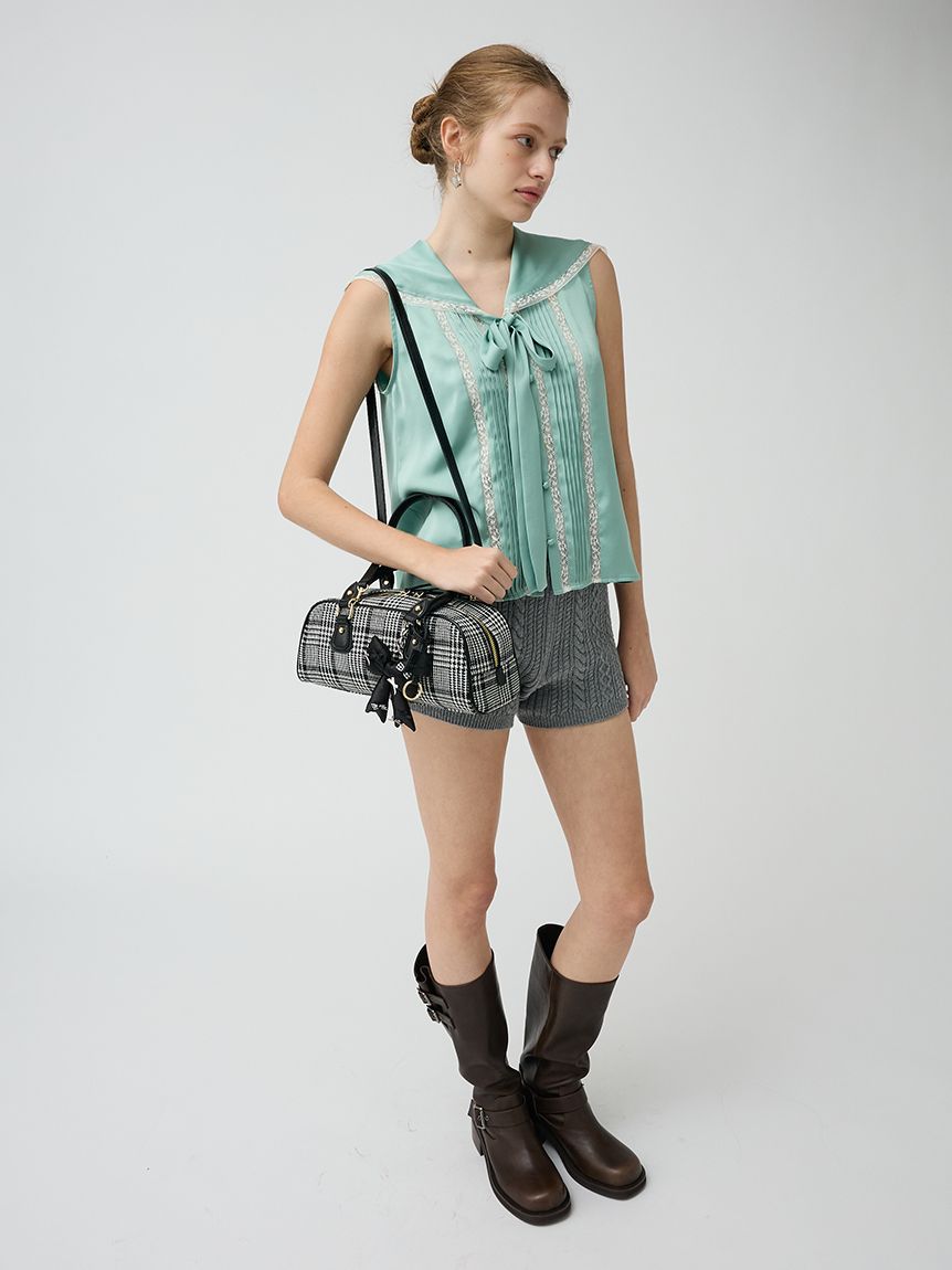 サテンセーラーカラーブラウス(シャツ・ブラウス)|TOPS|LILY BROWN サテンセーラーカラーブラウス(シャツ・ブラウス)|TOPS|LILY BROWN