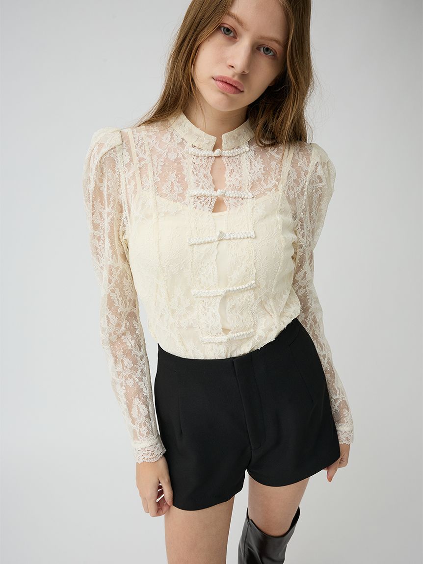 チャイナレースペプラムブラウス(シャツ・ブラウス)｜TOPS｜LILY BROWN