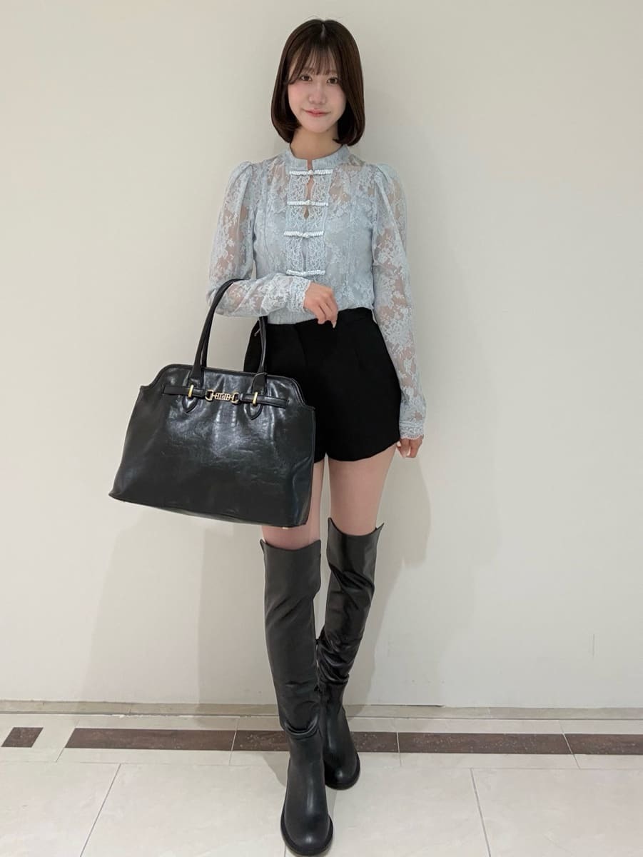 チャイナレースペプラムブラウス(シャツ・ブラウス)｜TOPS｜LILY BROWN
