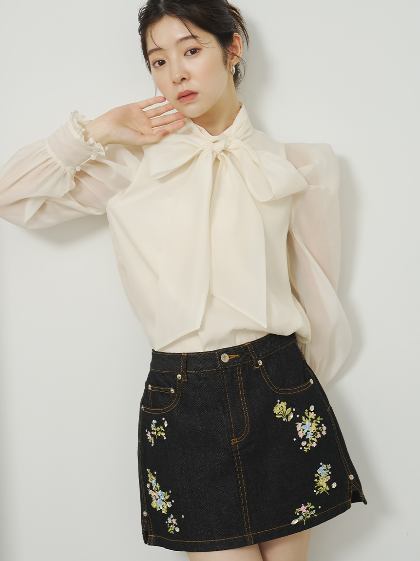 オーガンザボウタイブラウス(シャツ・ブラウス)｜TOPS｜LILY BROWN