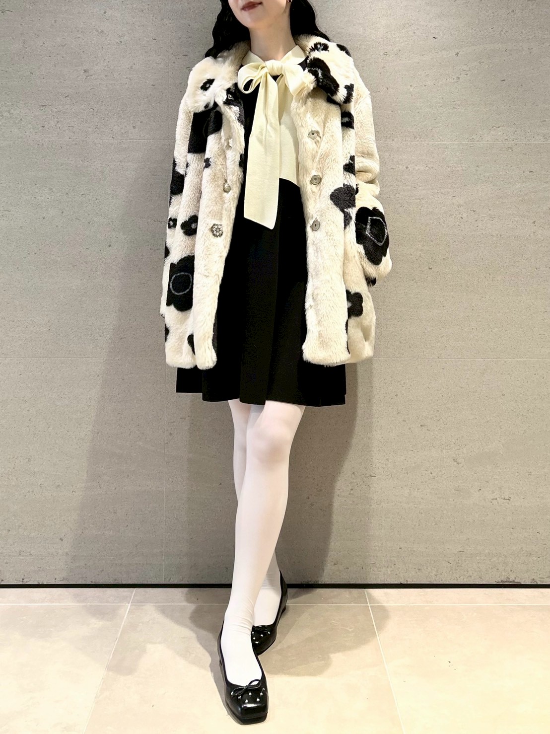 LILY BROWN×MARY QUANT】デイジービジュー釦ファーコート