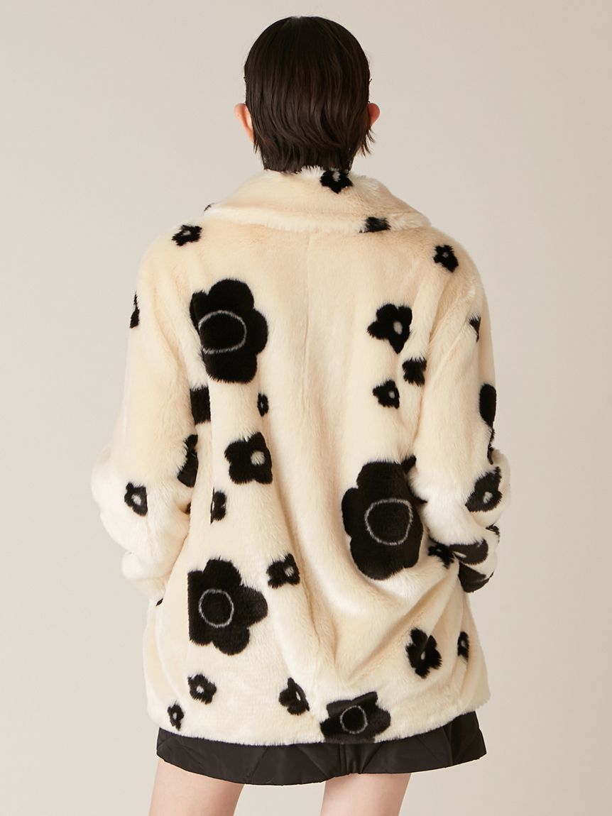 LILY BROWN×MARY QUANT】デイジービジュー釦ファーコート