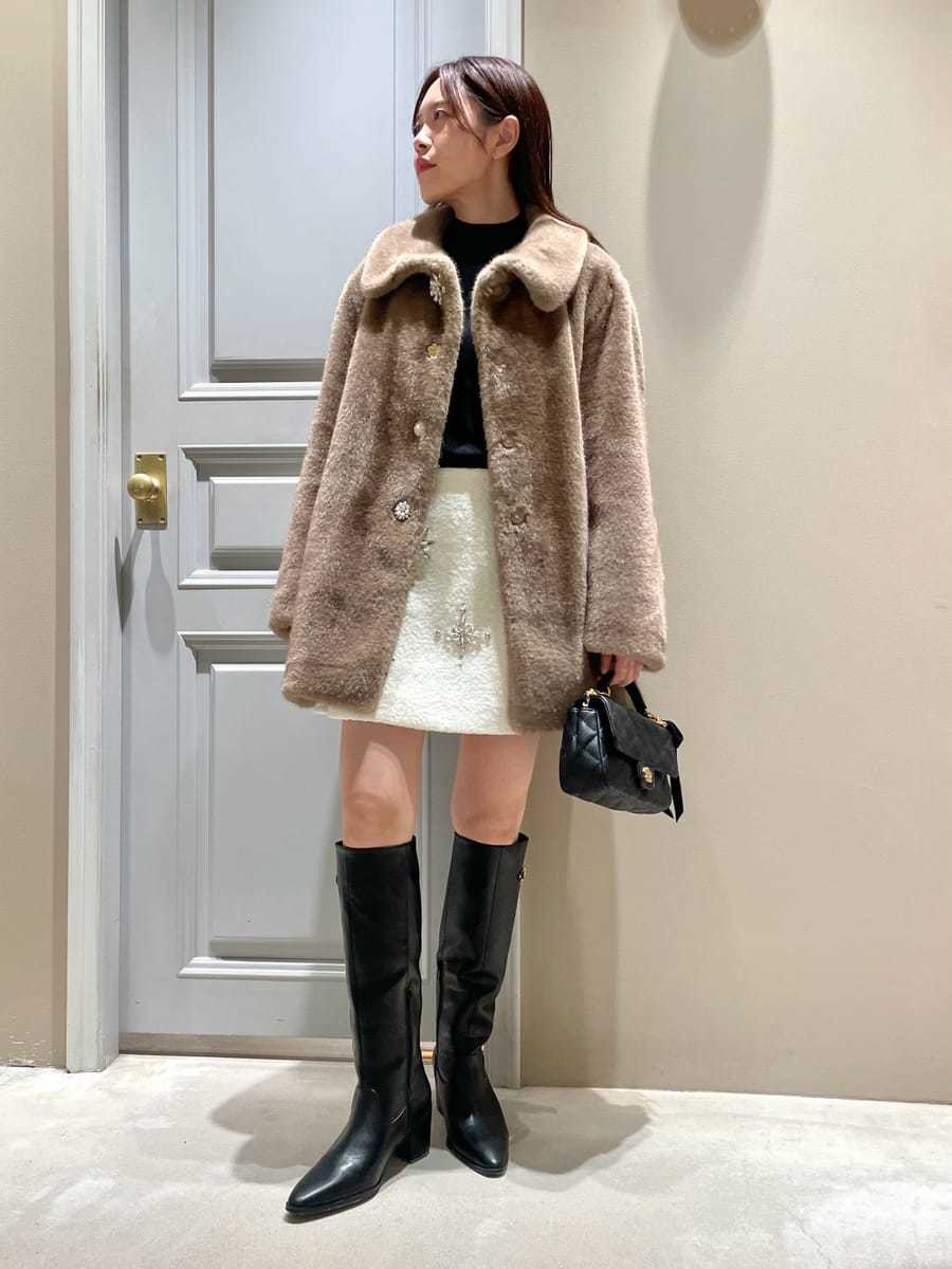 LILY BROWN×MARY QUANT】デイジービジュー釦ファーコート